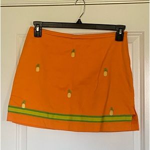 Bamboo Traders 8 petite skirt skort- pineapples- preppy and tropical mini skirt